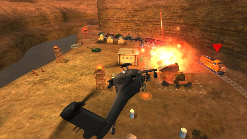 炮艇战：3D直升机游戏截图2