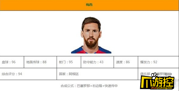 实况足球手游梅西怎么合成_梅西合成公式介绍