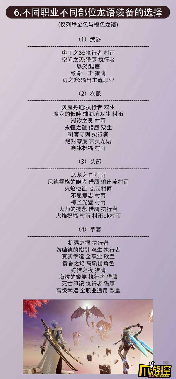 龙族幻想全职业龙语推荐